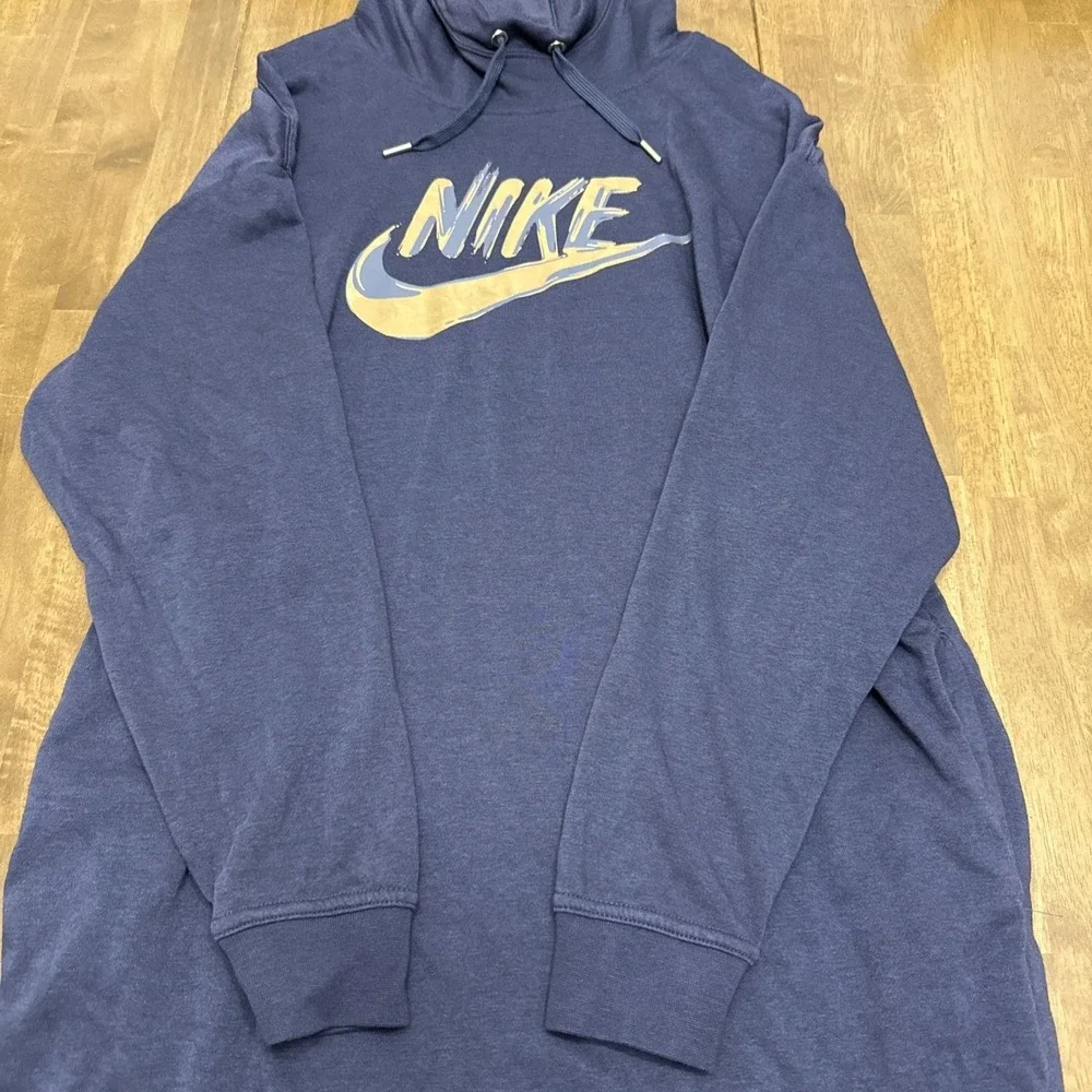 Nike hooded lounge dress women's medium metallic swoosh‎ active workout pockets